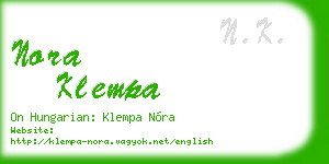 nora klempa business card