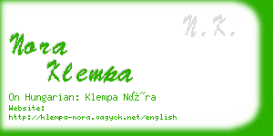 nora klempa business card